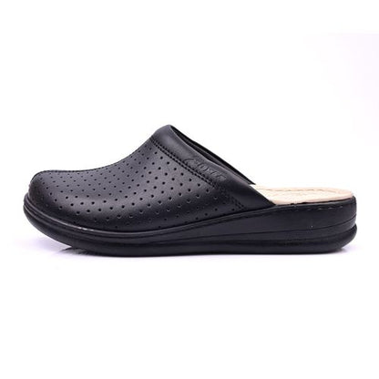 Sabots Médical,Sabot Cuir,Sabot Femme - Noir