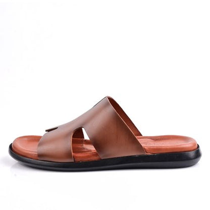 Sandale Homme Cuir -Tabac