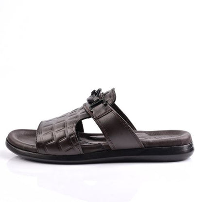 Sandale Homme Cuir,Tendance- Marron