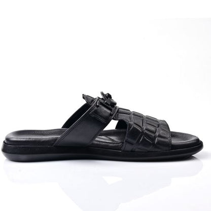 Sandale Homme Cuir,Tendance- Noir