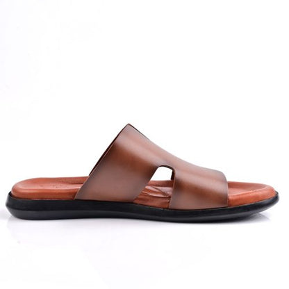 Sandale Homme Cuir -Tabac