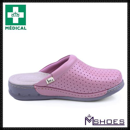 Sabots Médical,Sabot Cuir,Sabot Femme,Tendance 2021 - Rose