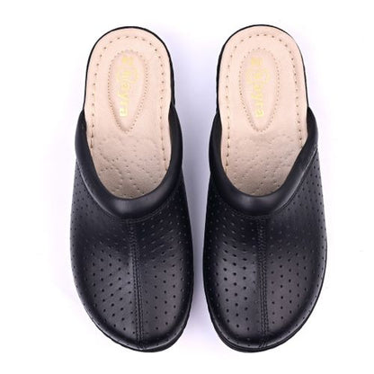 Sabots Médical,Sabot Cuir,Sabot Femme - Noir