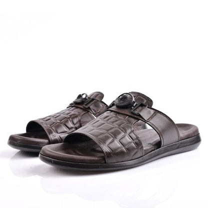 Sandale Homme Cuir,Tendance- Marron
