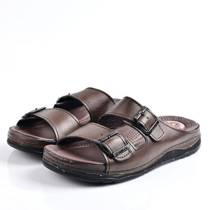Sandale Homme En Cuir - Marron
