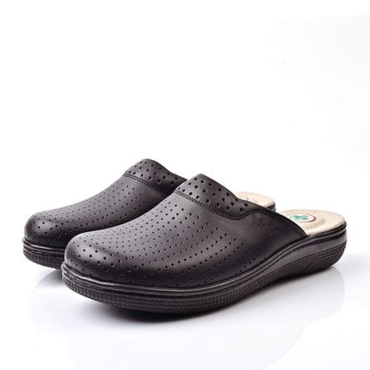 Sabots Médical,Sabot Cuir,Sabot Femme - Noir