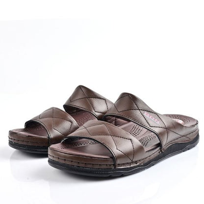 Sandale Homme En Cuir - Marron