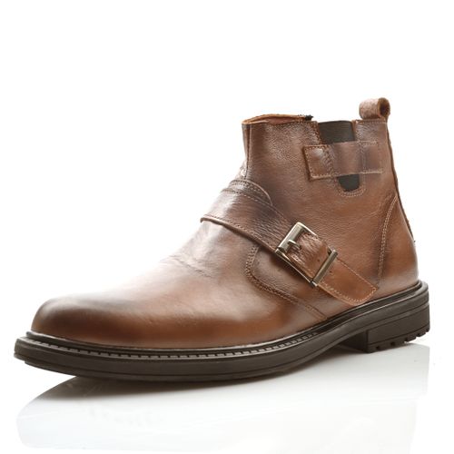 Botte Cuir Pour Homme - Tabac