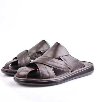 Sandale Homme Cuir -Marron