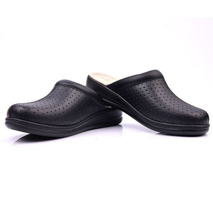 Sabots Médical,Sabot Cuir,Sabot Femme - Noir