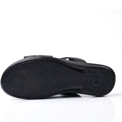 Sandale Homme Cuir,Tendance- Noir