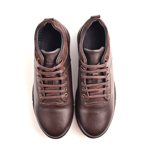 Espadrille 100% Cuir Pour Homme,Basket - Marron