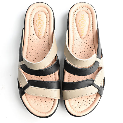 Sandale Médical Femme - Beige/Noir