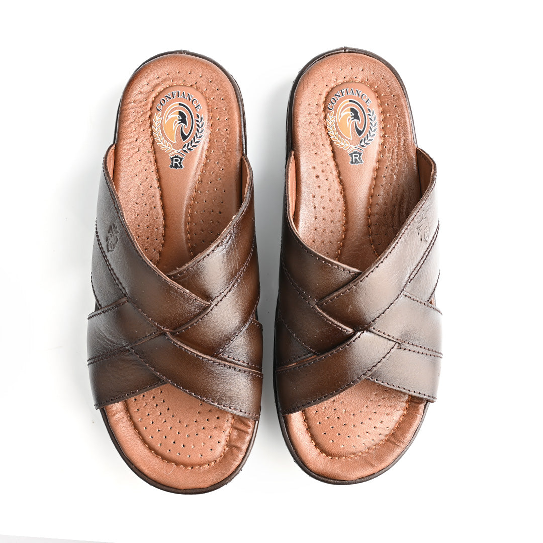 Sandale Médical En Cuir Pour Homme - Marron