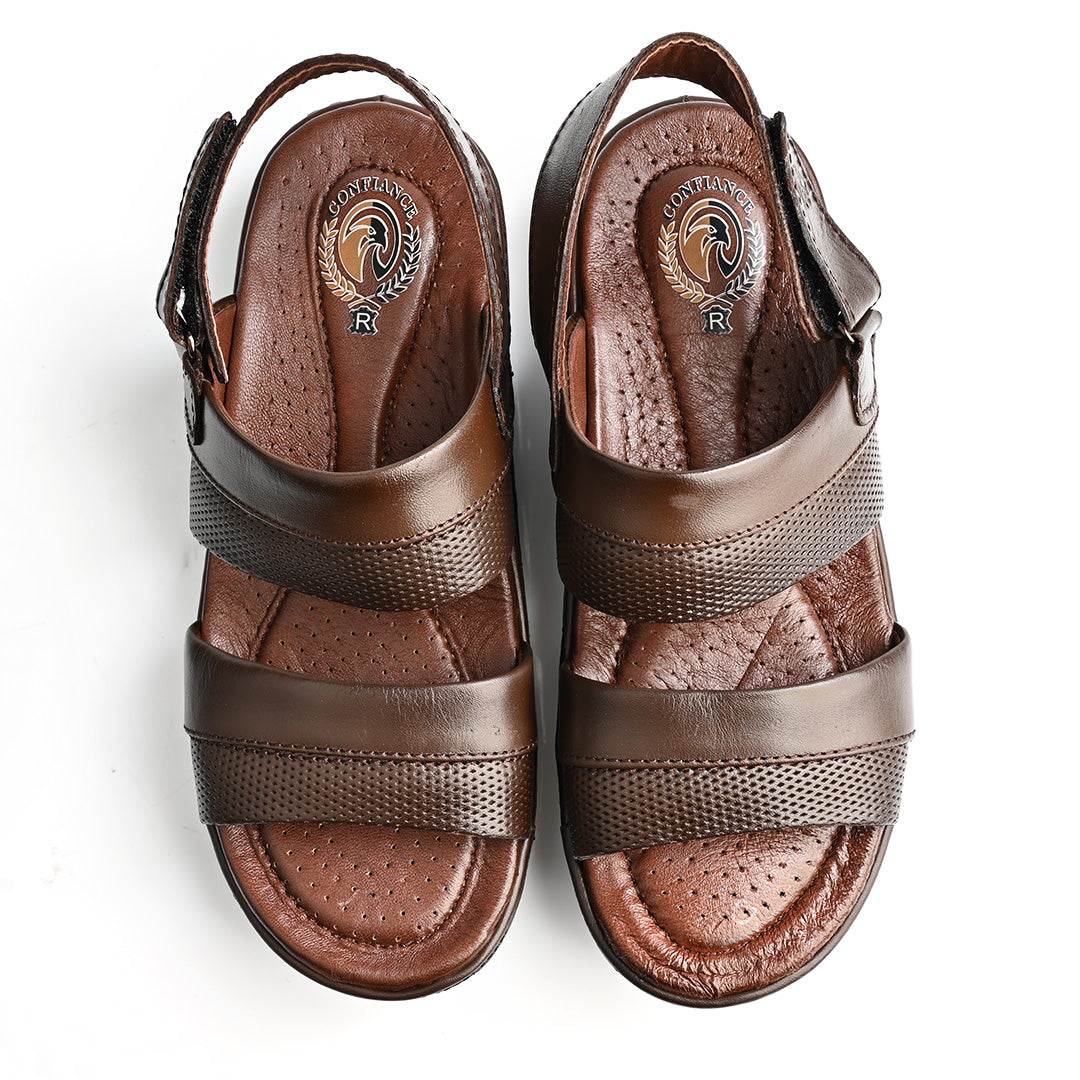 Sandale Médical En Cuir Pour Homme - Marron