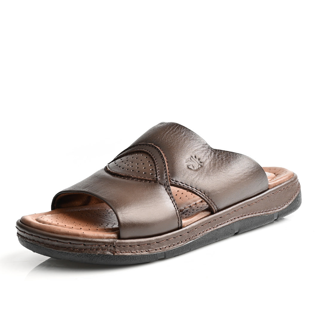 Sandale Médical En Cuir Pour Homme - Marron