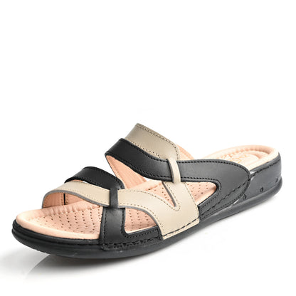 Sandale Médical Femme - Beige/Noir