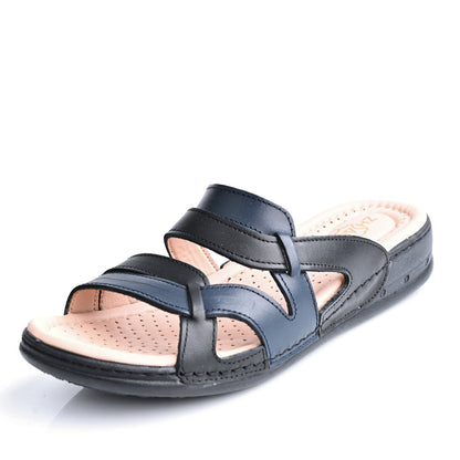 Sandale Médical Femme - Noir/Bleu