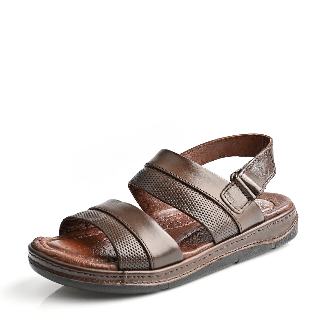 Sandale Médical En Cuir Pour Homme - Marron