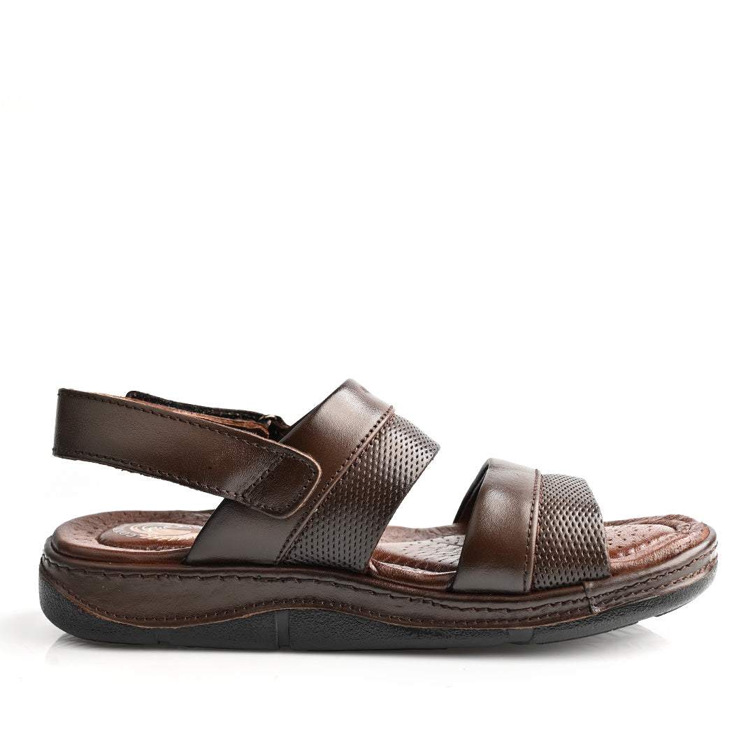 Sandale Médical En Cuir Pour Homme - Marron