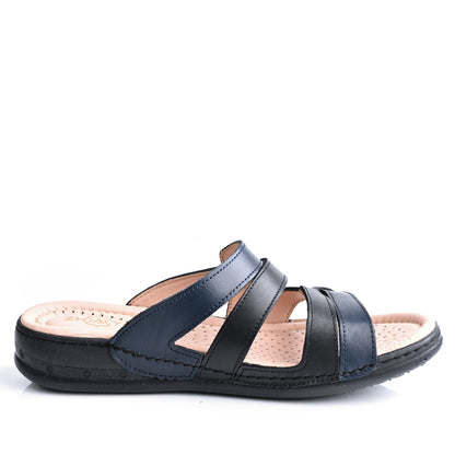 Sandale Médical Femme - Noir/Bleu