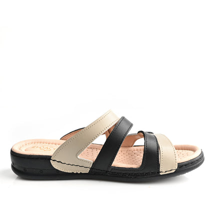 Sandale Médical Femme - Beige/Noir
