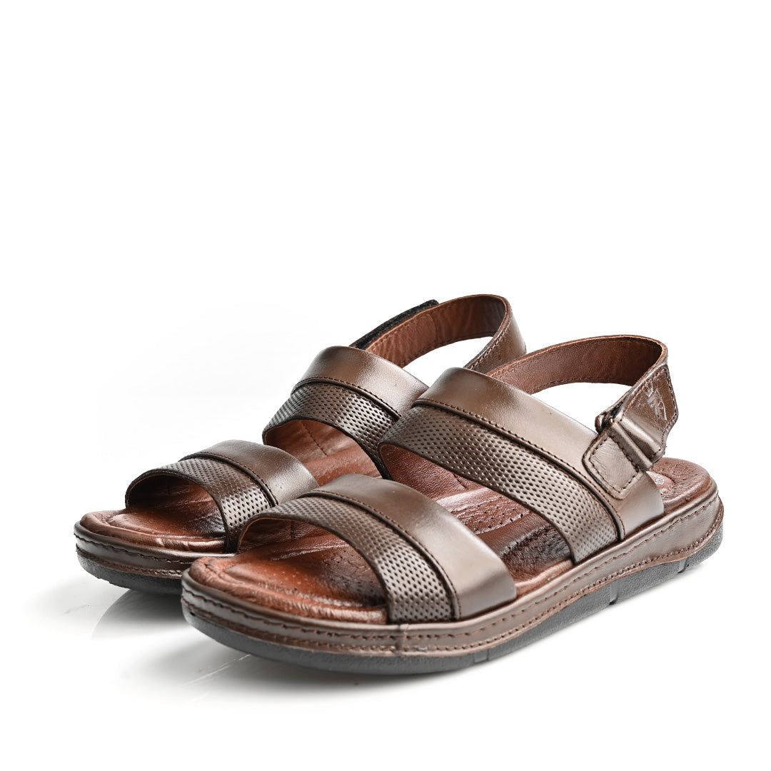 Sandale Médical En Cuir Pour Homme - Marron