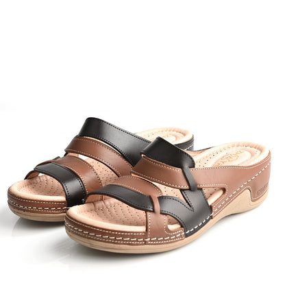 Sandale Médical Femme - Marron/Tabac