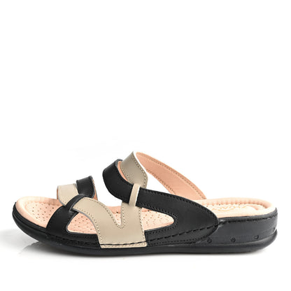 Sandale Médical Femme - Beige/Noir