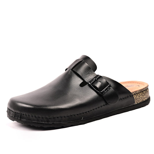 Sabot Medical Homme Vrai Cuir - Noir