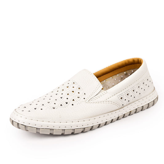 Chaussure Homme Médical En Cuir - Blanc
