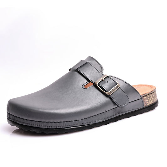 Sabot Medical Homme Vrai Cuir - Gris