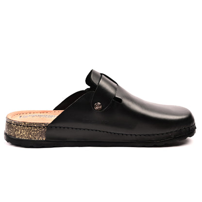 Sabot Medical Homme Vrai Cuir - Noir