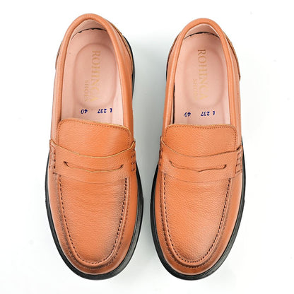 Mocassin Homme Médical En Cuir - Tabac