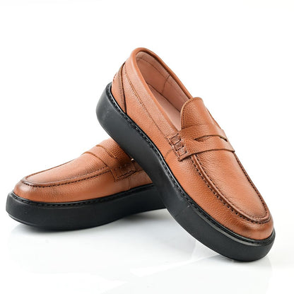 Mocassin Homme Médical En Cuir - Tabac