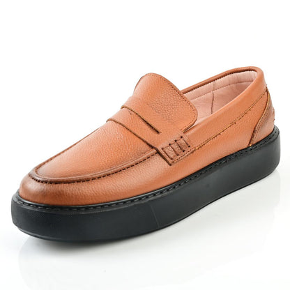 Mocassin Homme Médical En Cuir - Tabac